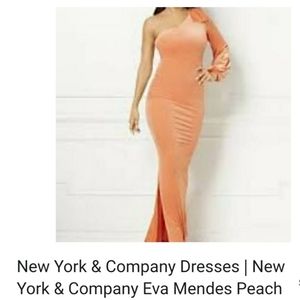Eva Mendes Coral Velvet Dress Gown